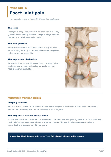 Cover of Facet joint pain & rhizotomy patient guide