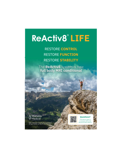Cover of Restorative neurostimulation · ReActiv8 patient guide